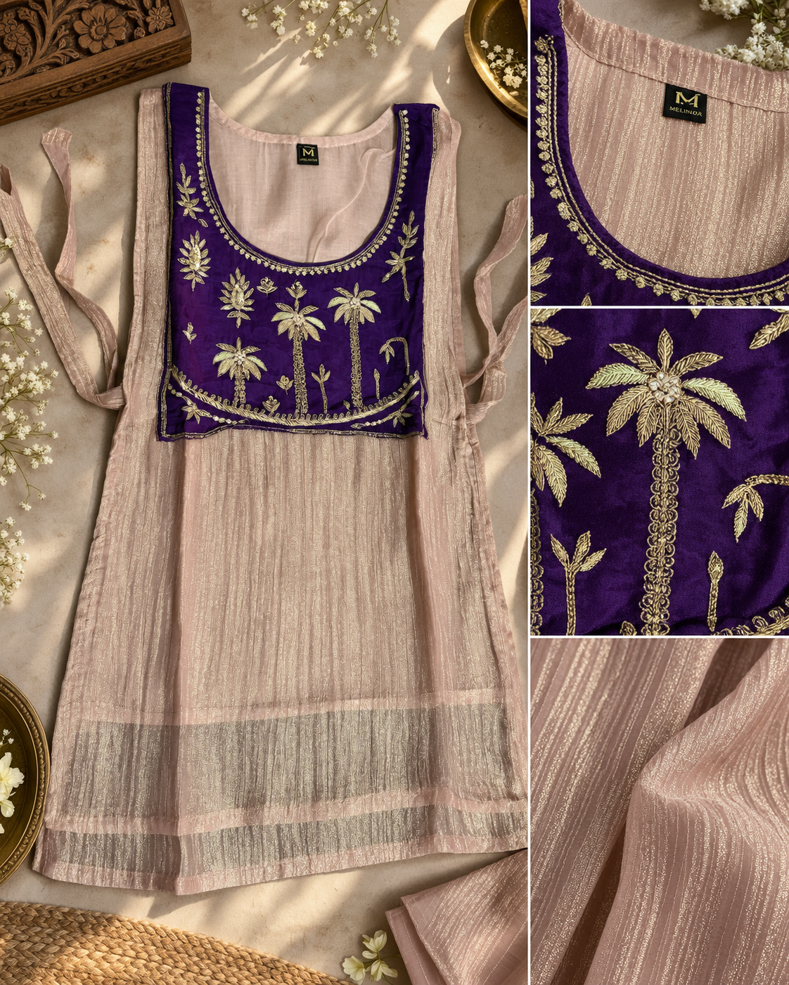 Salsa Crush Luxe 3-Piece Kurti Set | Embroidered Jacket