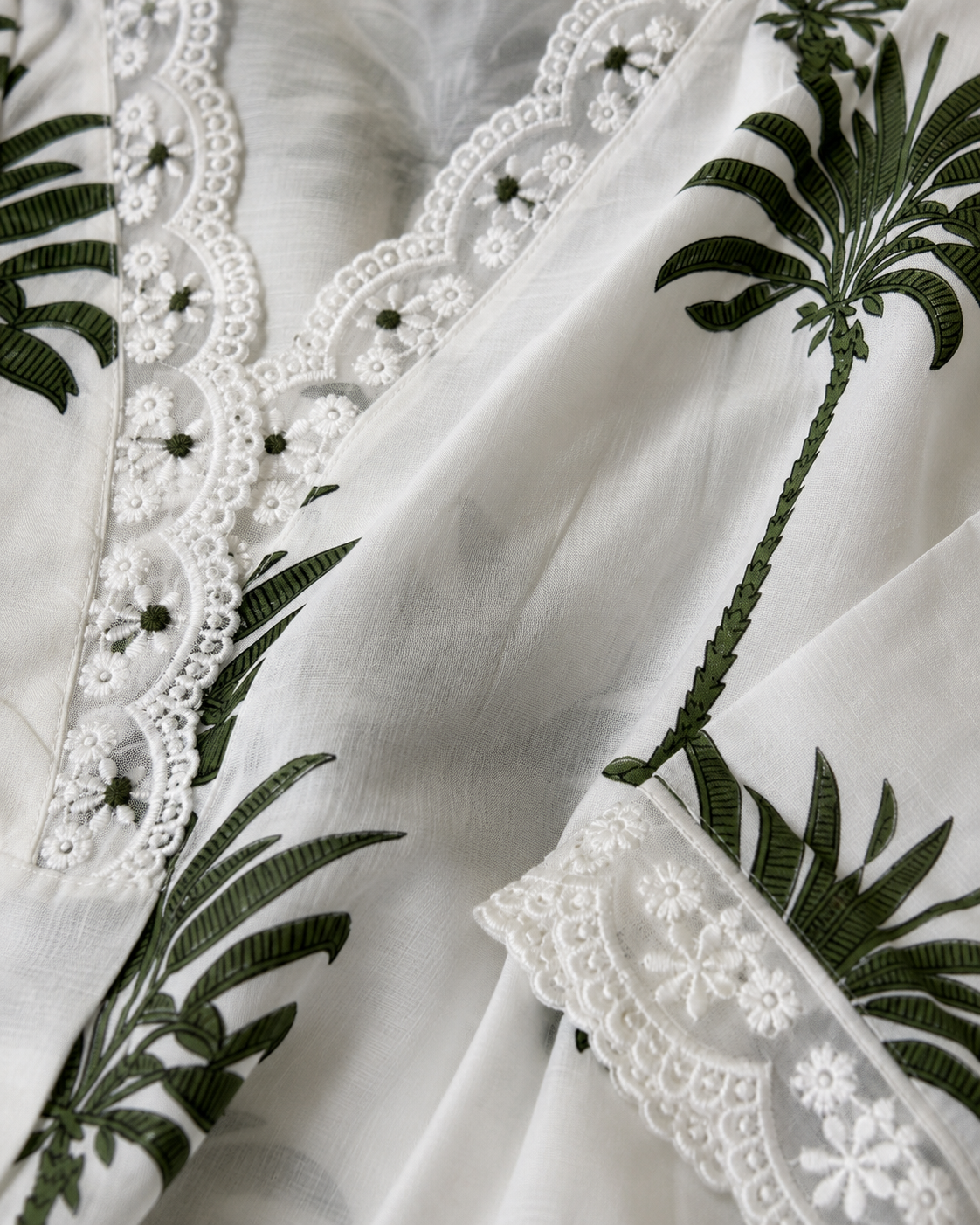 Palm Grove Pure Mul Cotton 2-Piece Kurti Set with Lining & Dual Side Pockets