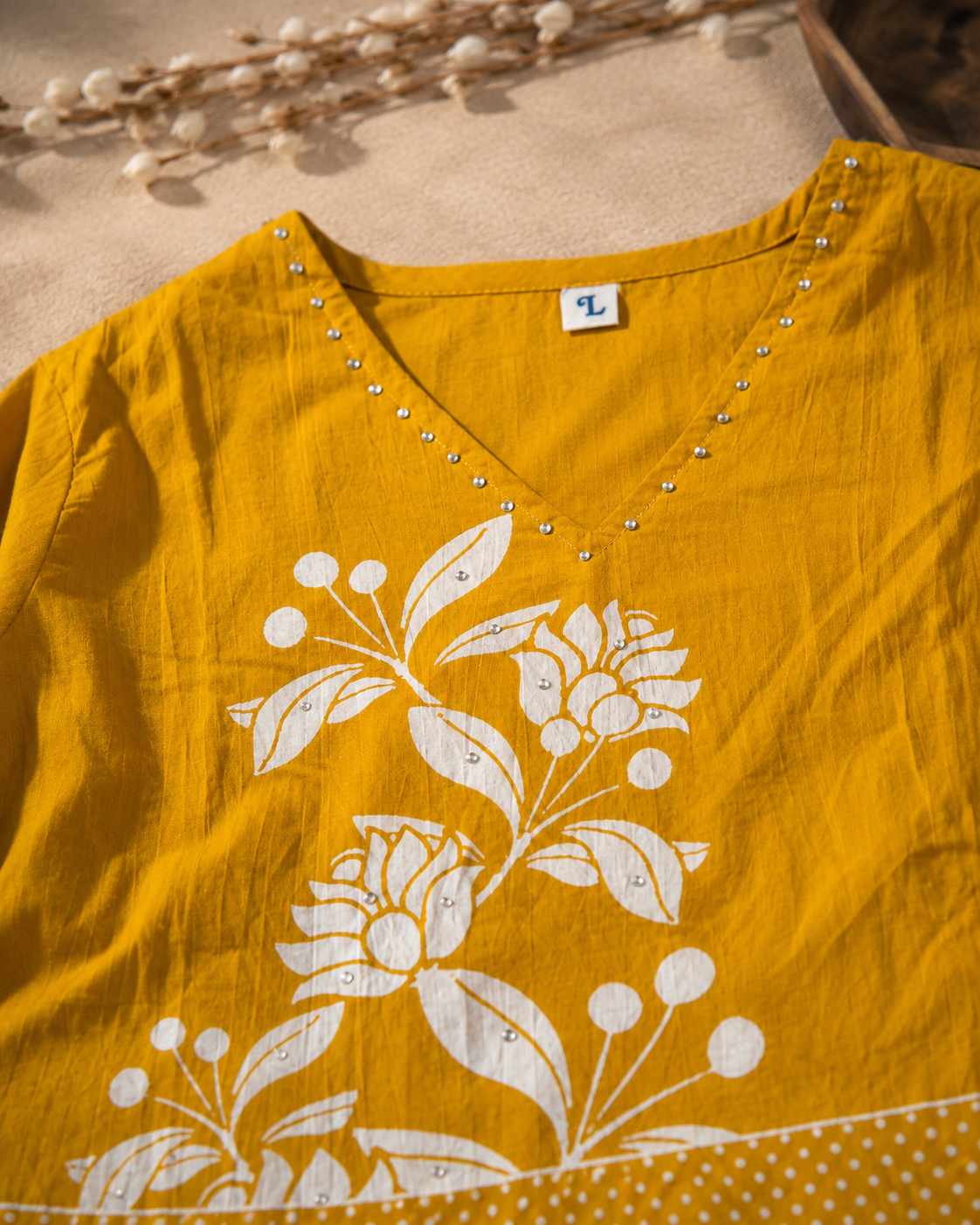 Sunshine Mustard Yellow Pure Cotton 3-Piece Kurti Set