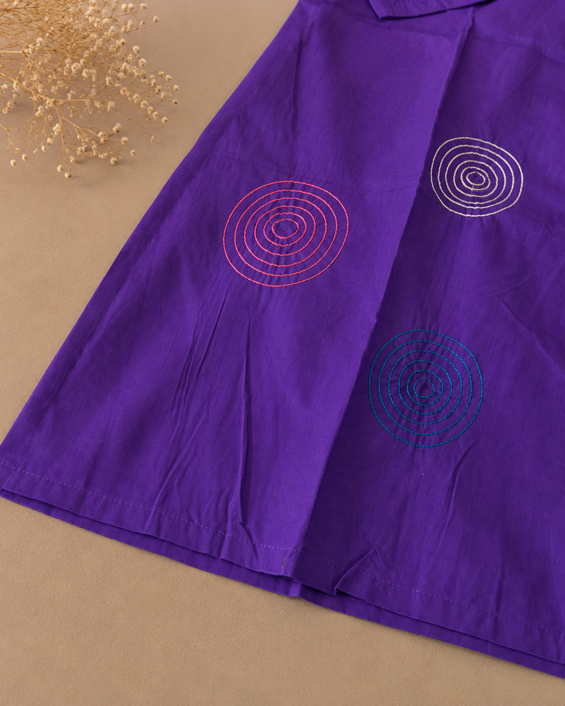 Royal Purple Cotton Co-ord Set with Palazzo Pant