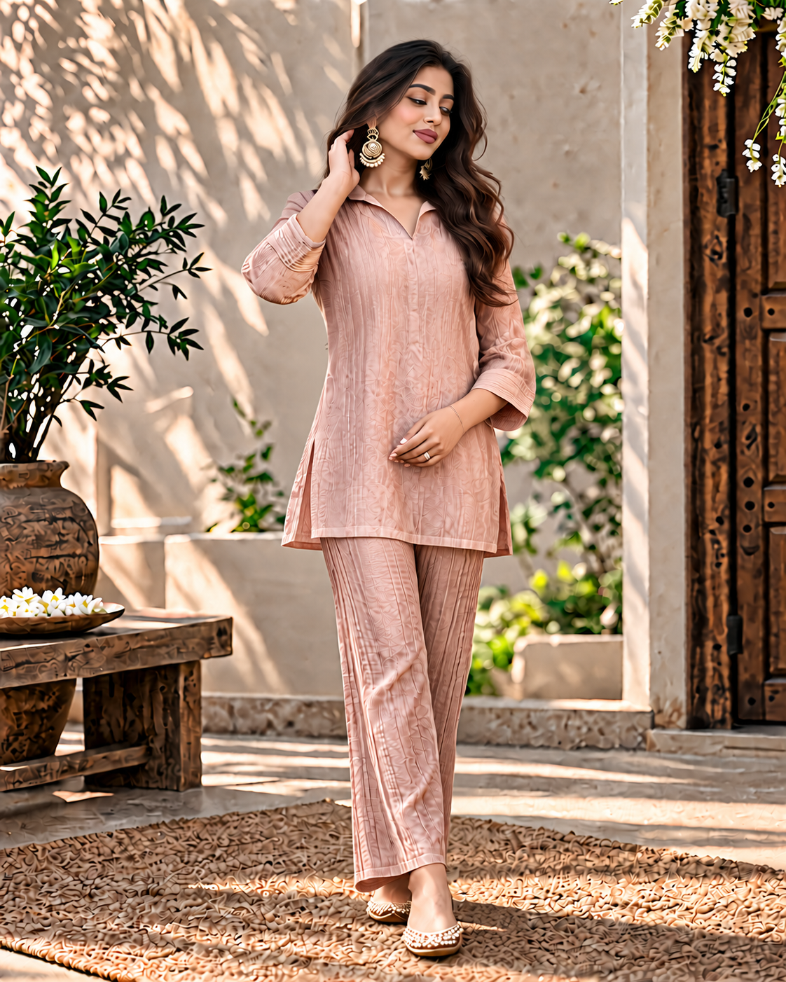 Salsa Crush Luxe 3-Piece Kurti Set | Embroidered Jacket