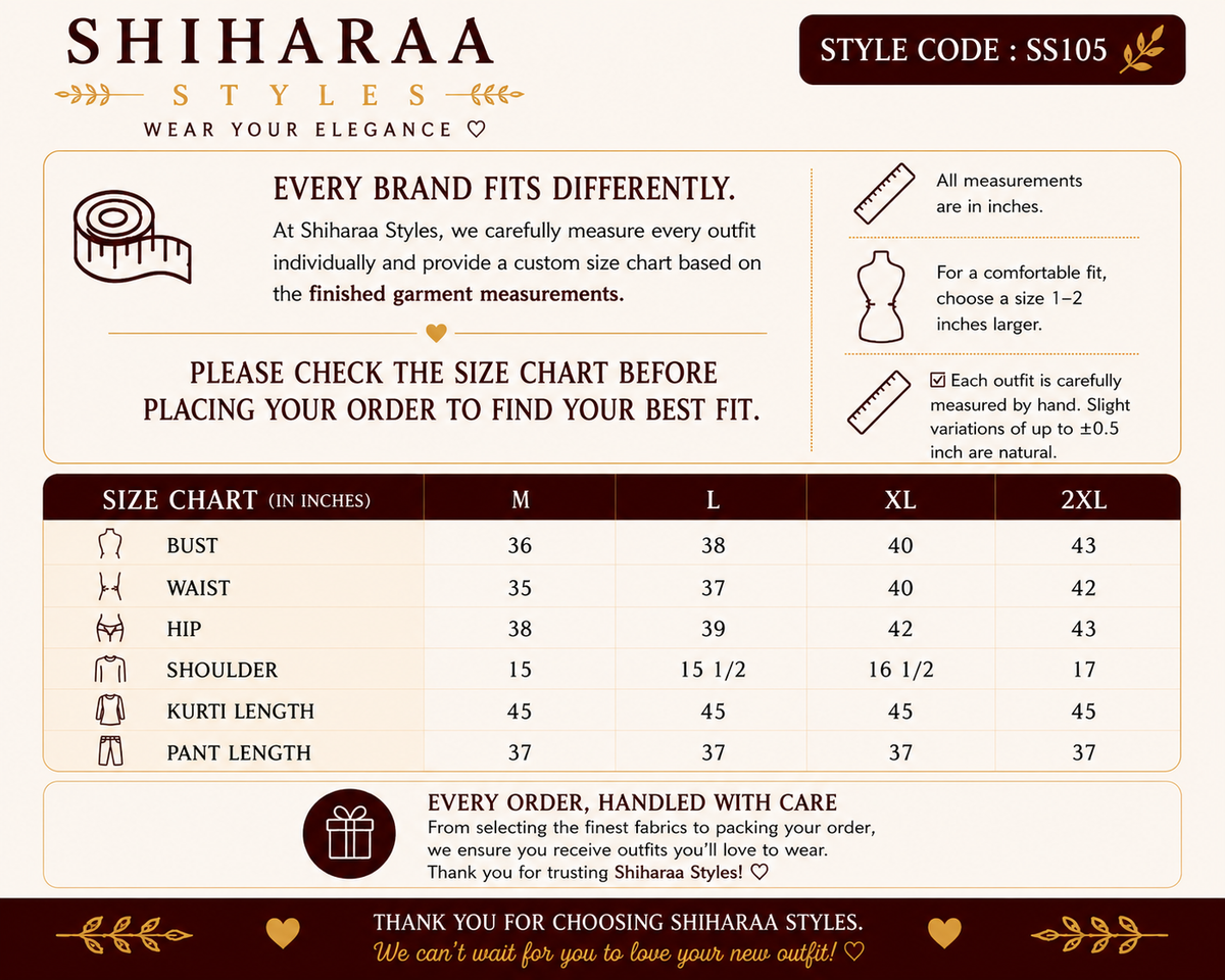 Size guide for 