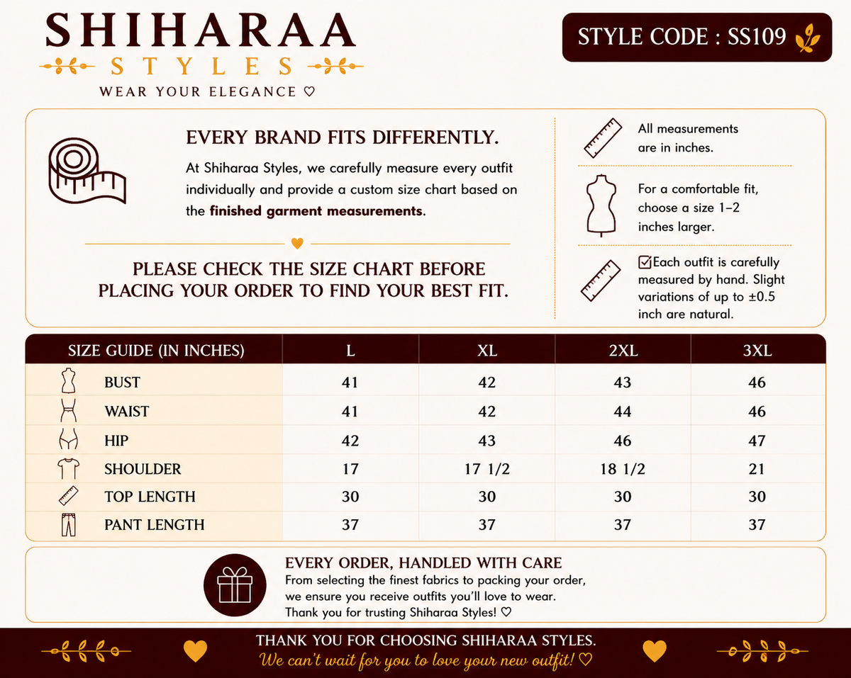 Size guide for 
