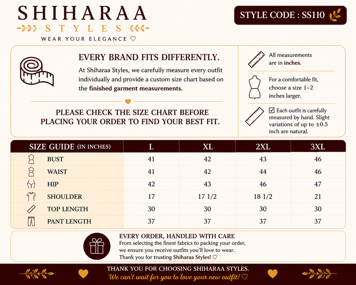 Size guide for 
