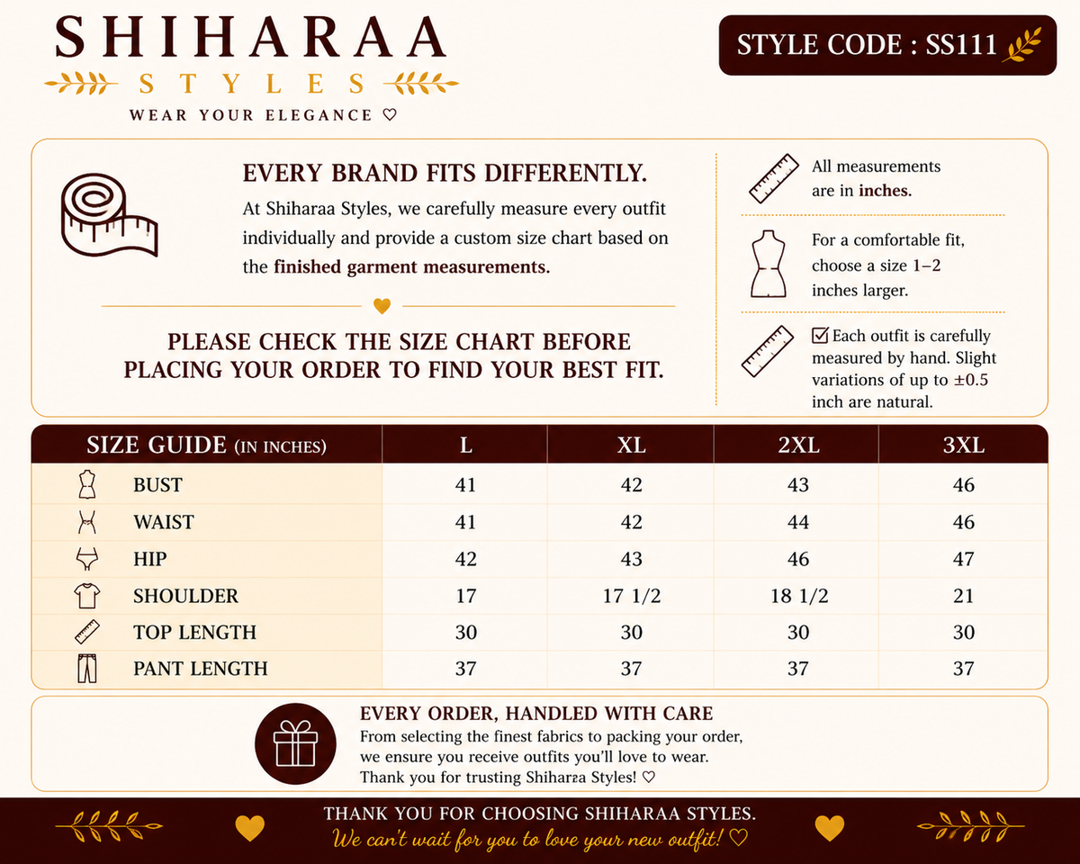 Size guide for 