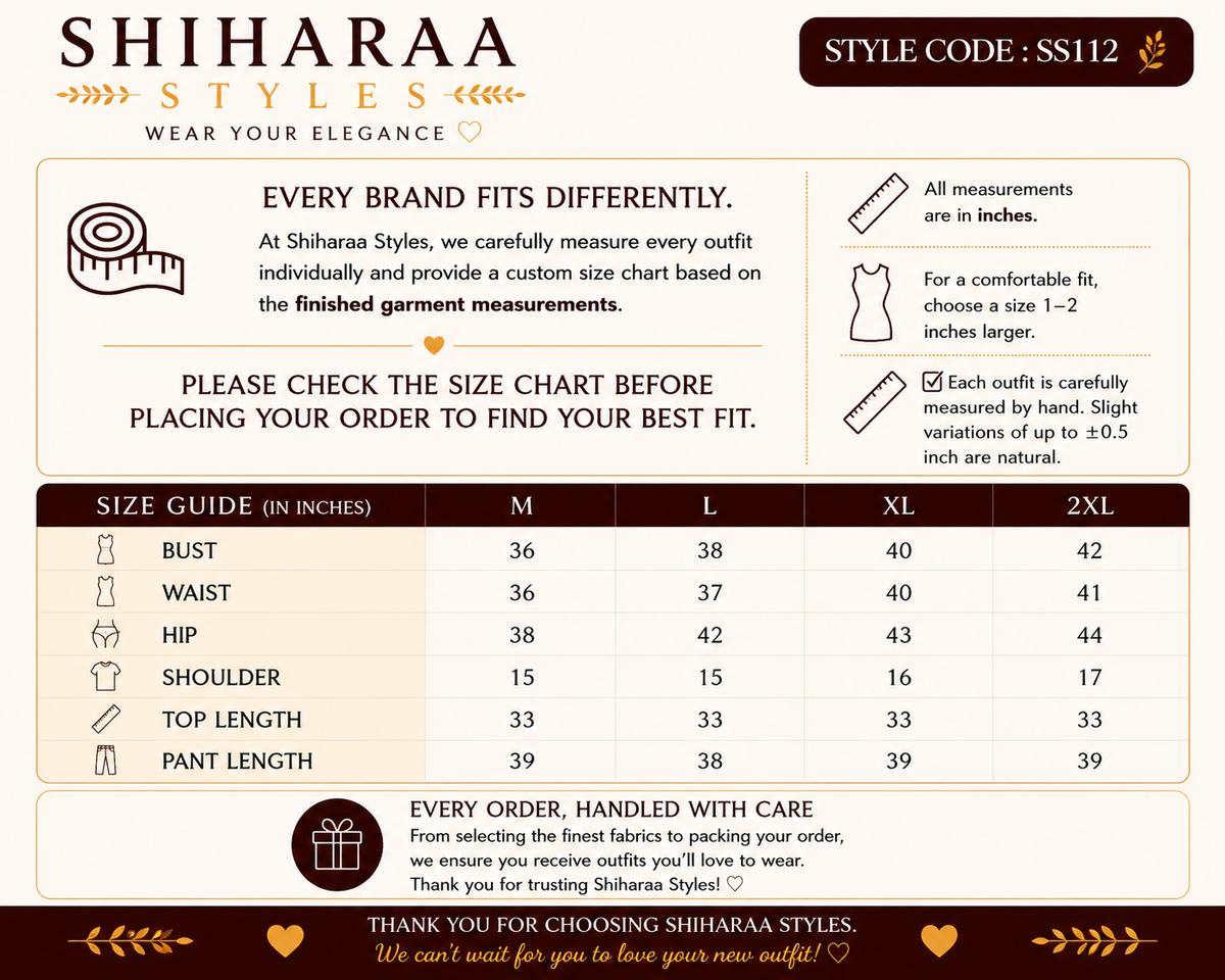 Size guide for 