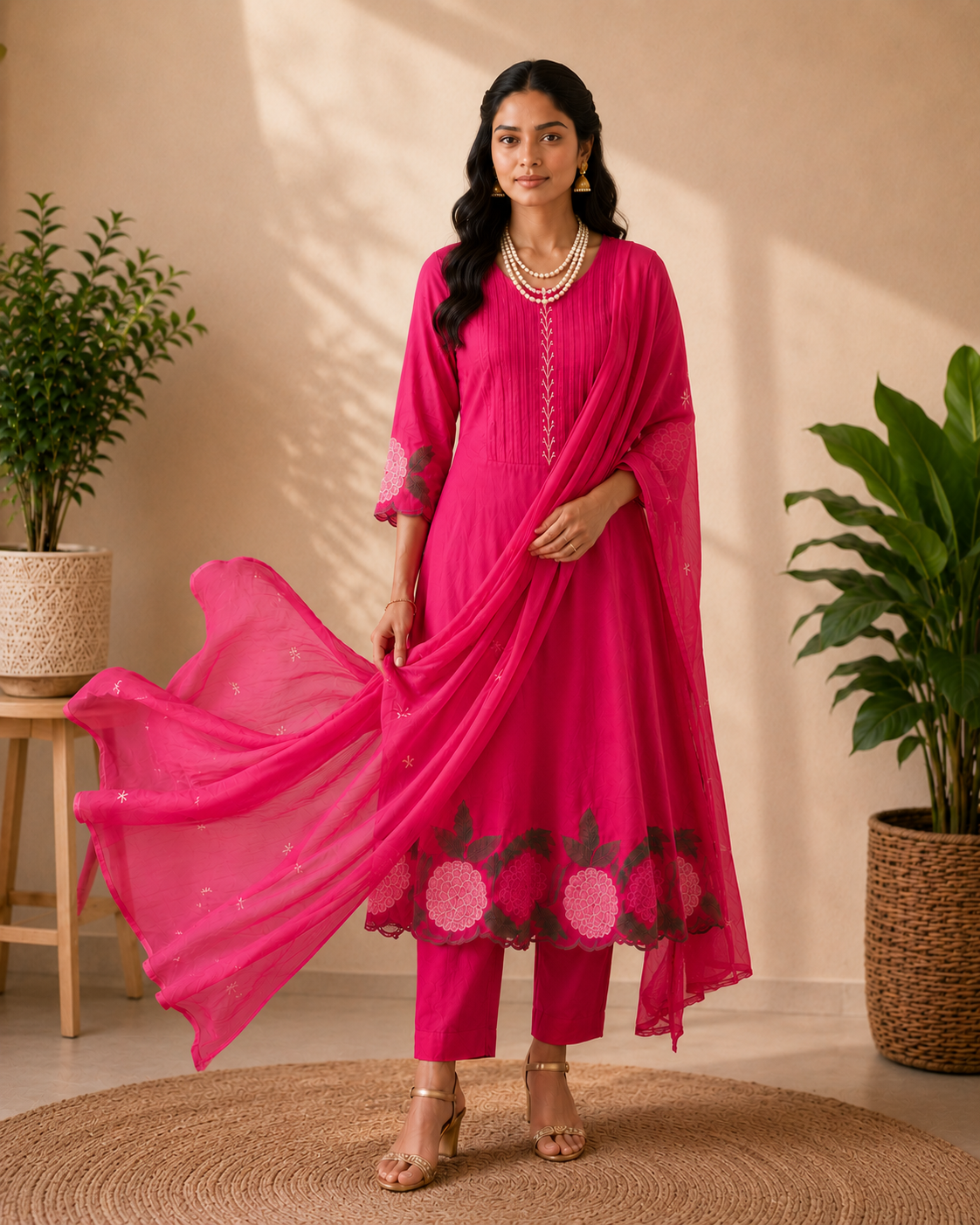Rani Blossom Cotton  Kurti Set