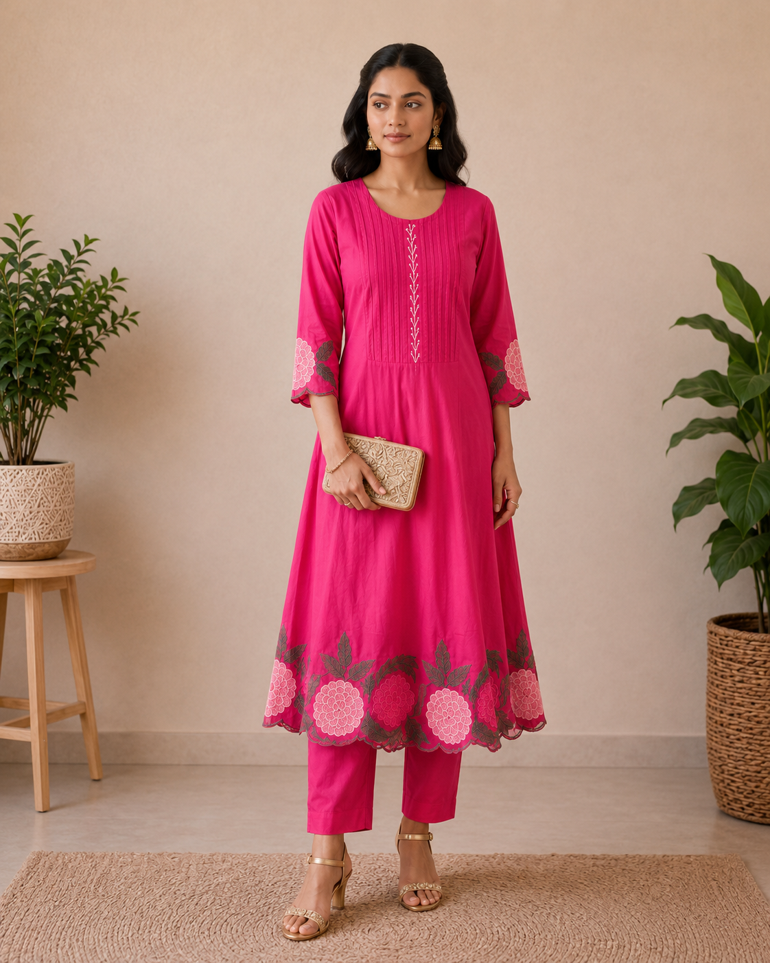 Rani Blossom Cotton  Kurti Set