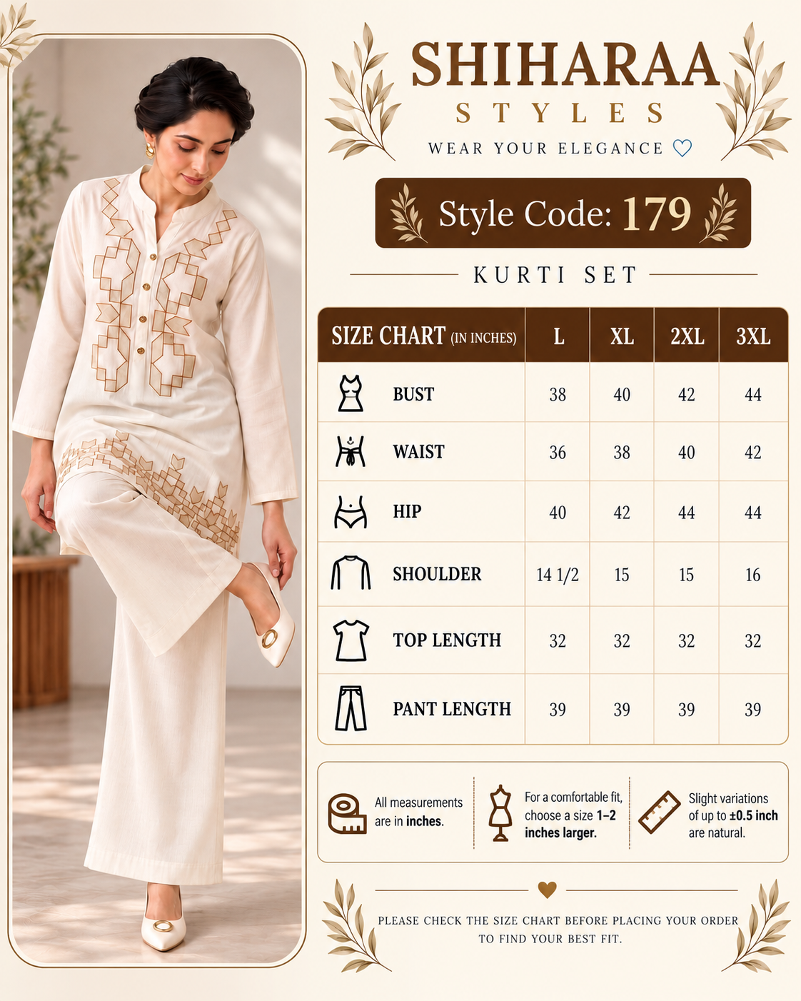 Size guide for 