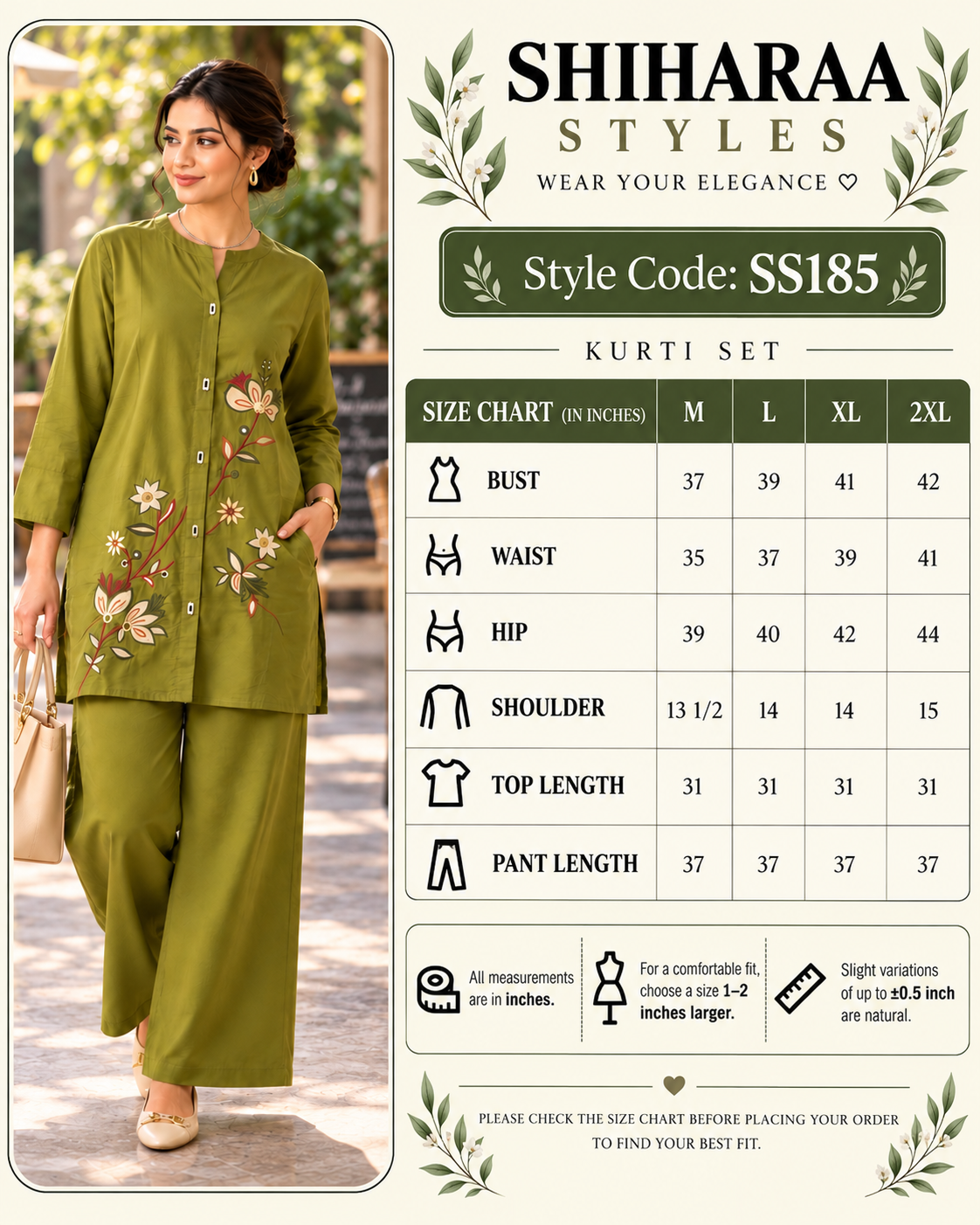 Size guide for 