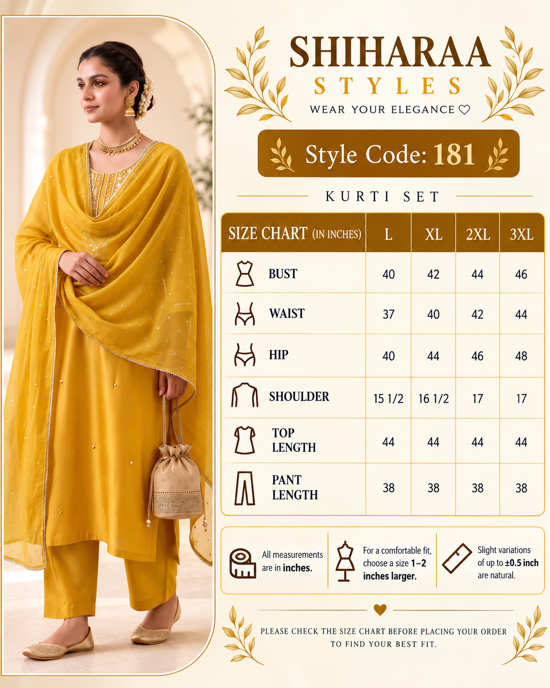 Size guide for 