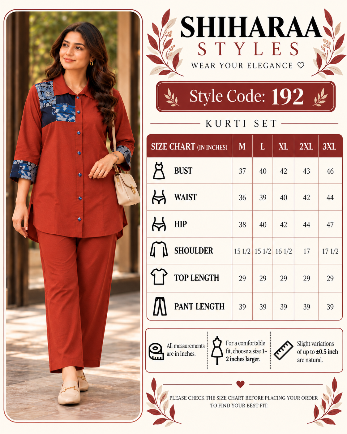 Size guide for 